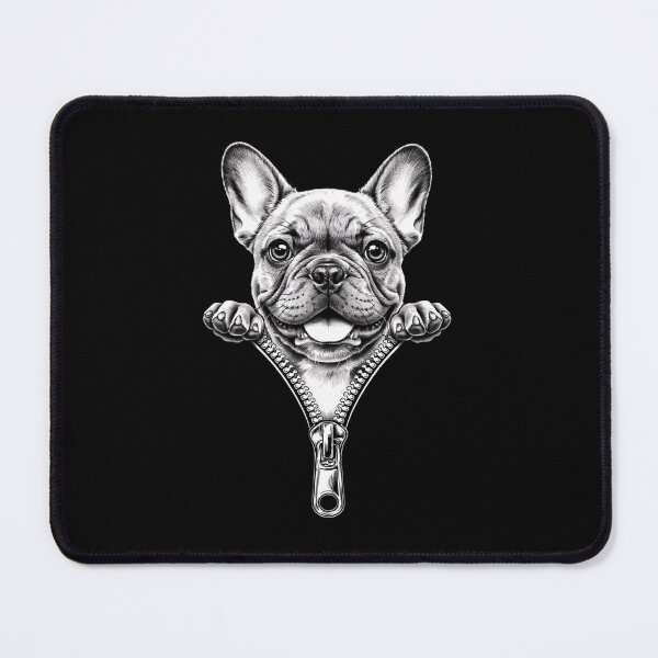 Item preview, French Bulldog puppy peeking out from a partially unzipped chest designed and sold by 123ks.