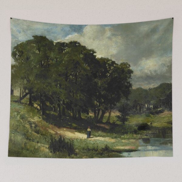 Item preview, Woman Standing Near a Pond designed and sold by SharonTheFirst.