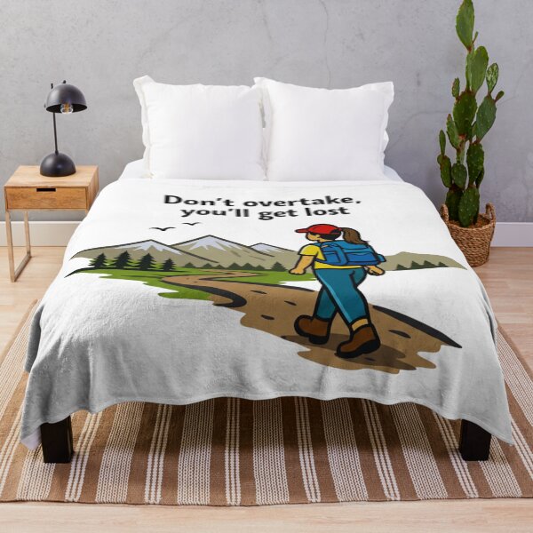 Item preview, Don’t Overtake, You’ll Get Lost – Minimalist Female Hiking Humor Design designed and sold by GabeMountainArt.
