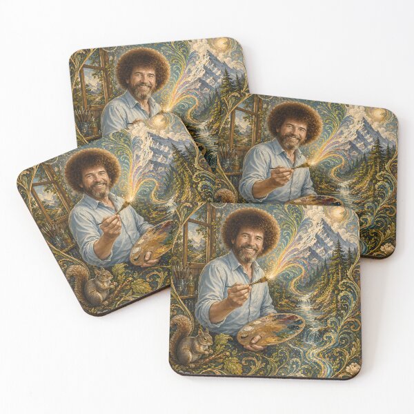 Item preview, Bob Ross Inspired Happy Little Trees Landscape Painting – Peaceful Nature Art designed and sold by karamram.