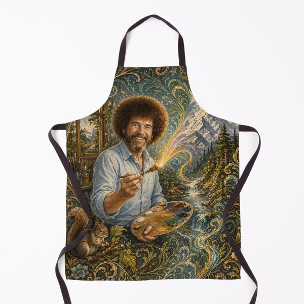 Item preview, Bob Ross Inspired Happy Little Trees Landscape Painting – Peaceful Nature Art designed and sold by karamram.