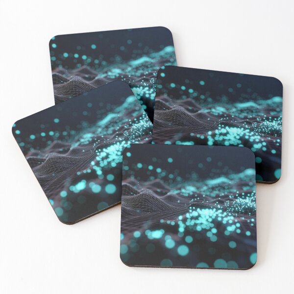 Item preview, Glowing Blue Particle Cyber Landscape designed and sold by IntelliMindDesigns.