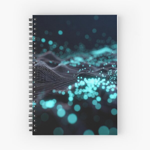 Item preview, Glowing Blue Particle Cyber Landscape designed and sold by IntelliMindDesigns.
