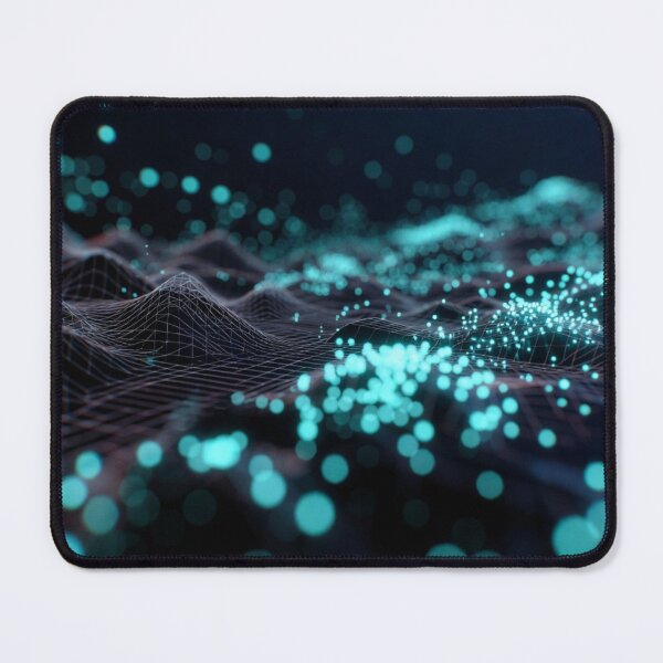 Item preview, Glowing Blue Particle Cyber Landscape designed and sold by IntelliMindDesigns.