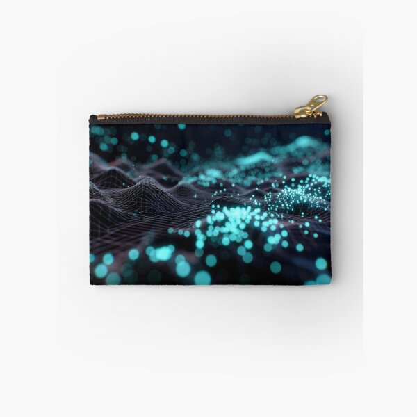 Item preview, Glowing Blue Particle Cyber Landscape designed and sold by IntelliMindDesigns.