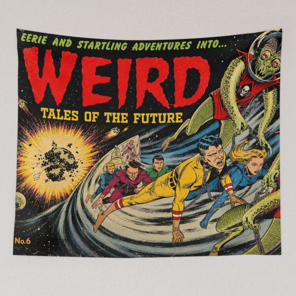 Item preview, Weird Comics - Vintage Sci-Fi Comic Cover | Retro Alien Adventure Wall Art for Science Fiction Fans designed and sold by RickE.