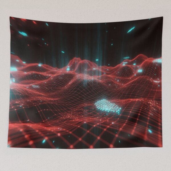 Item preview, Crimson Neon Perspective Cyber Grid designed and sold by IntelliMindDesigns.