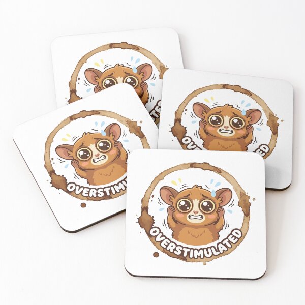 Item preview, Overstimulated Tarsier Funny Coffee Stain Kawaii designed and sold by Arc2020.