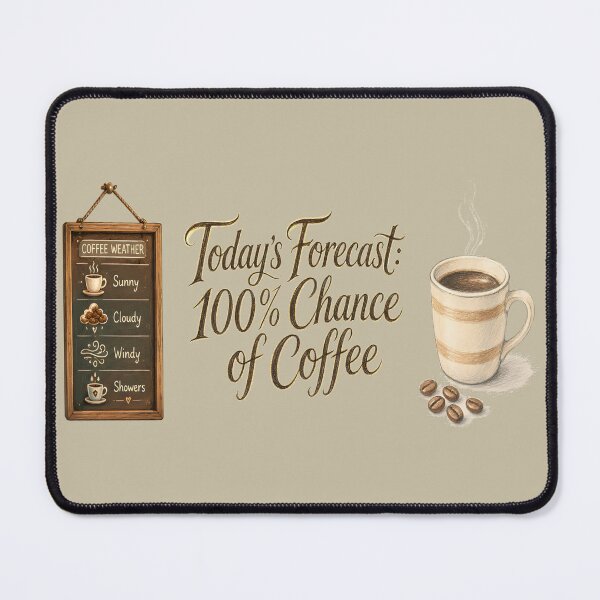 Item preview, Today's Forecast: 100% Chance of Coffee designed and sold by ZanyPaintbrush.