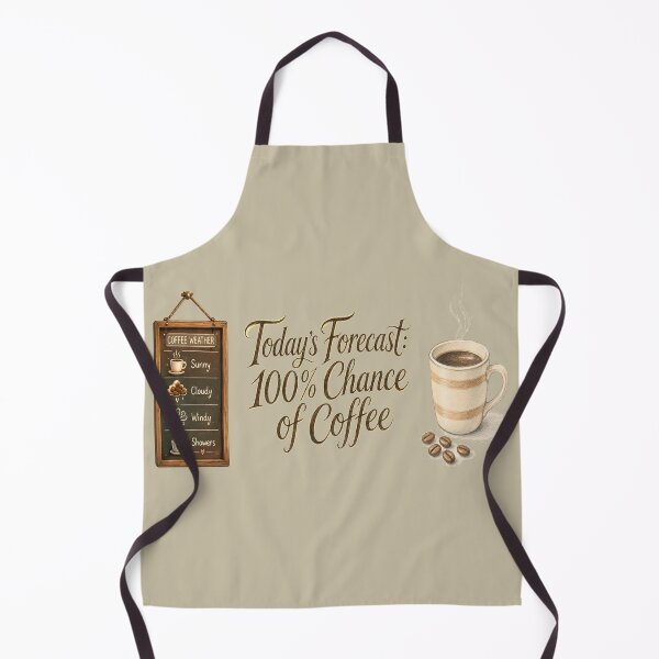 Item preview, Today's Forecast: 100% Chance of Coffee designed and sold by ZanyPaintbrush.