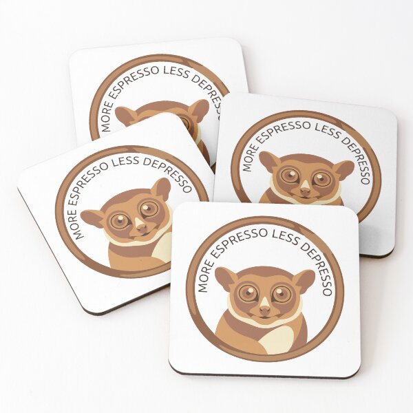 Item preview, More Espresso Less Depresso Tarsier Minimalist Coffee designed and sold by Arc2020.