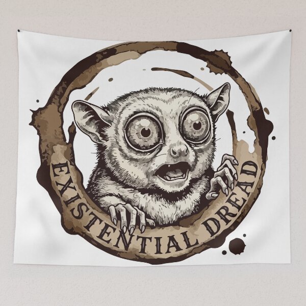 Item preview, Existential Dread Tarsier Vintage Etching Coffee Ring designed and sold by Arc2020.
