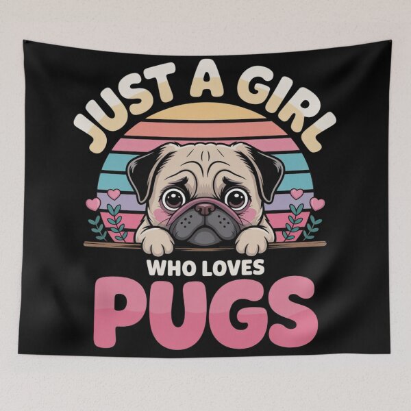 Item preview, JUST A GIRL WHO LOVES PUGS designed and sold by 123ks.