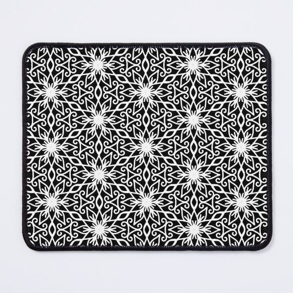 Item preview, Intricate White Floral Tessellation Pattern on Black designed and sold by Sasitee.
