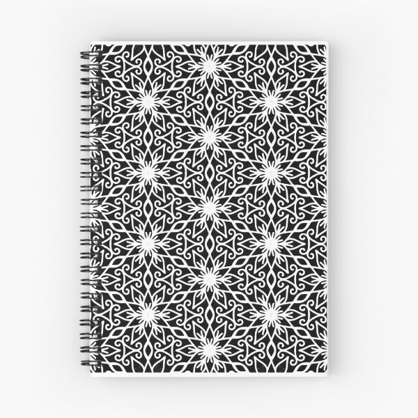 Item preview, Intricate White Floral Tessellation Pattern on Black designed and sold by Sasitee.