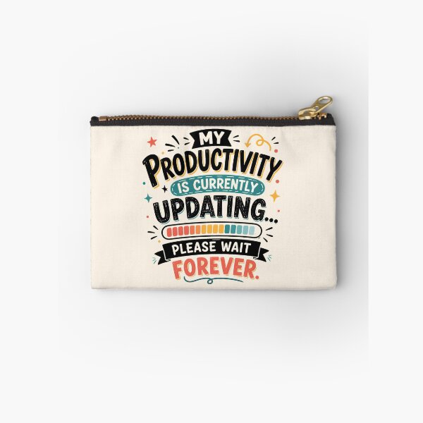 Item preview, My Productivity Is Currently Updating Funny Quote Sticker | Cute Productivity Humor Typography designed and sold by MCV-Designs.