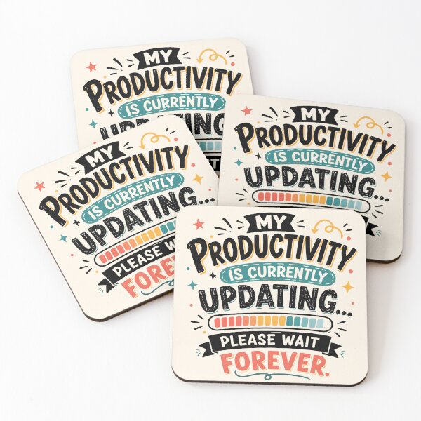 Item preview, My Productivity Is Currently Updating Funny Quote Sticker | Cute Productivity Humor Typography designed and sold by MCV-Designs.
