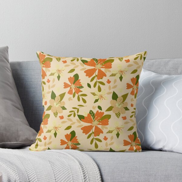 Artikelvorschau, Retro Floral Pattern | Orange & Olive entworfen und verkauft von 7oaksArt.