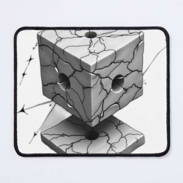 Item preview, Cracked Stone Cube Wall Art | Abstract Geometric Decor designed and sold by Qubivibe.