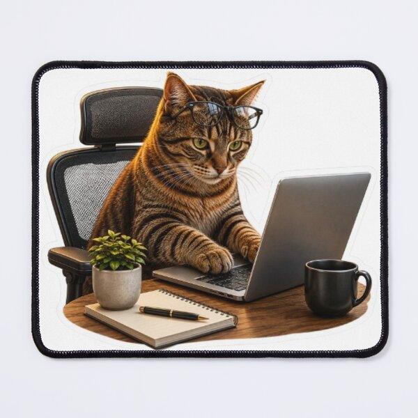Item preview, Professional Cat Working on Laptop designed and sold by Snurly.