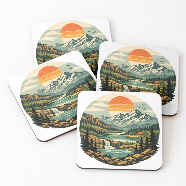 Item preview, Vintage Mountain River Landscape Retro National Park Classic T-Shirt designed and sold by Unica_designs.
