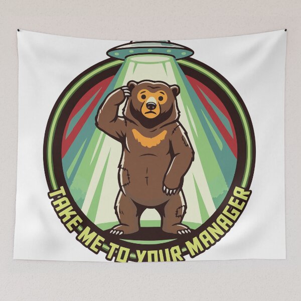 Item preview, Take Me To Your Manager Alien Abduction Sun Bear designed and sold by Arc2020.