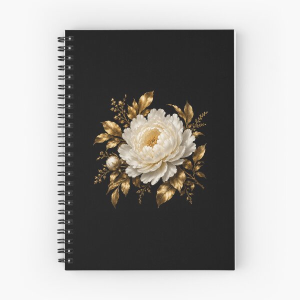 Item preview, White Peony II – Golden Bloom | Luxury Botanical Floral Art designed and sold by Ambrozja.