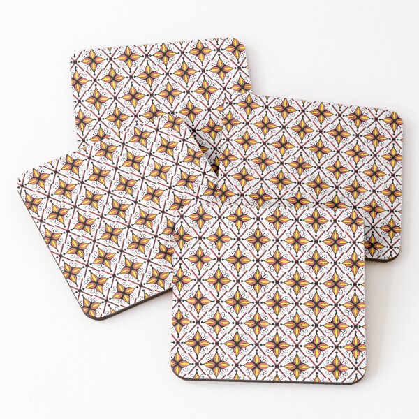 Item preview, Intricate Diamond Floral Tessellation Pattern in Yellow and Orange designed and sold by Sasitee.