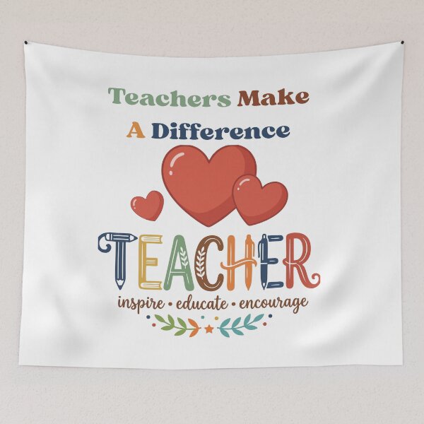 Item preview, Teachers Make A Difference Shirt Design | Colorful Teacher 3D Style Art designed and sold by     Fatma Creates.