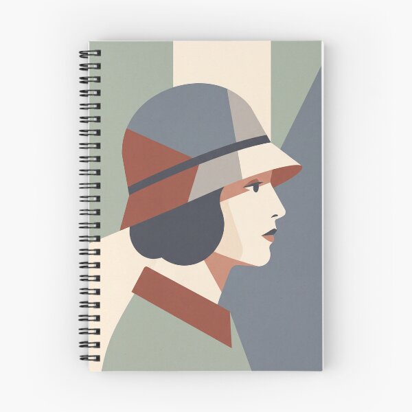 Item preview, Deco Profile in a Cloche Hat, Sage and Rust designed and sold by Slow Horizon.