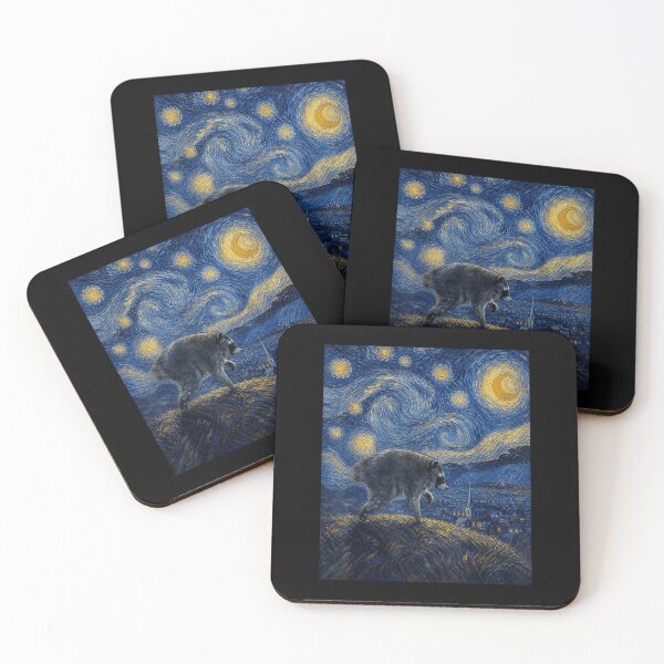 Item preview, Jimothy Raccoon Starry Night Seattle WA Funny Art designed and sold by ostenlee.