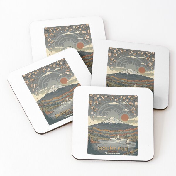 Item preview, Mount Fuji Japan Vintage Travel Poster – The Sacred Peak designed and sold by dark muse.