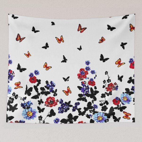 Item preview, Butterfly & Wildflower Border Pattern | Elegant Botanical A-Line Dress Floral Print designed and sold by Atum&Art.