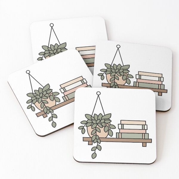 Item preview, Minimalist Bookshelf & Hanging Plant | Neutral Boho Book Design designed and sold by hejlele.
