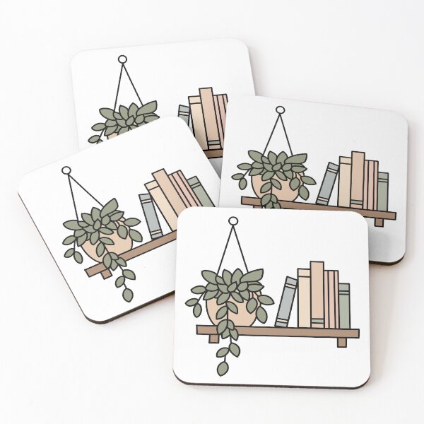 Item preview, Boho Bookshelf with Hanging Plant | Cozy Reading Book Illustration designed and sold by hejlele.