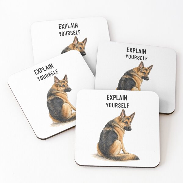 Item preview, Explain Yourself German Shepherd | Suspicious Dog Watercolor Gift designed and sold by PAPIRO SIGLO XXI.