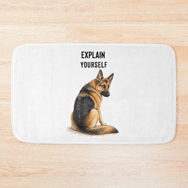 Item preview, Explain Yourself German Shepherd | Suspicious Dog Watercolor Gift designed and sold by PAPIRO SIGLO XXI.