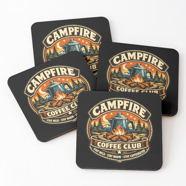 Item preview, Campfire Coffee Club Vintage Camping Outdoor Adventure designed and sold by hobrath.
