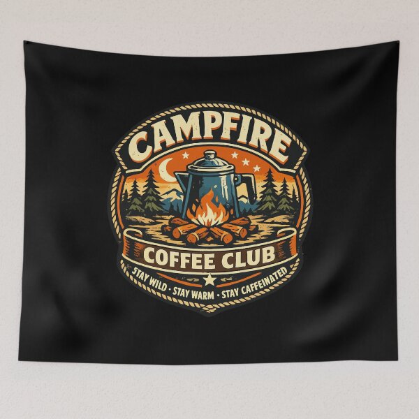 Item preview, Campfire Coffee Club Vintage Camping Outdoor Adventure designed and sold by hobrath.