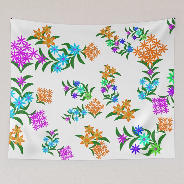 Item preview, Colorful Spring Blossom Floral Vector Illustration with Decorative Leaves designed and sold by Ei-Ei.