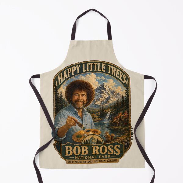 Item preview, Bob Ross National Park – Happy Little Trees Vintage Poster designed and sold by karamram.