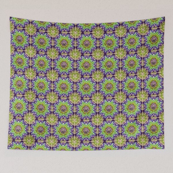 Item preview, Granny Square Crochet Pattern Seventies Retro Lilac Beige Pattern  designed and sold by taiche.