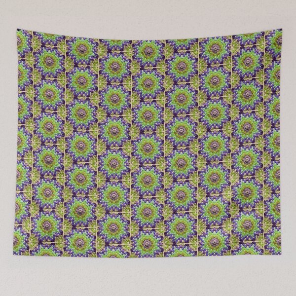 Item preview, Granny Square Crochet Pattern Seventies Retro Lilac Beige designed and sold by taiche.