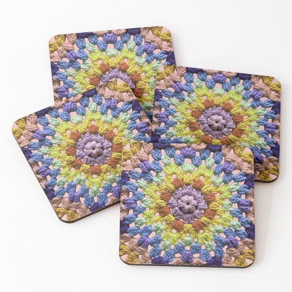 Item preview, Granny Square Crochet Pattern Seventies Retro Lilac Pink designed and sold by taiche.