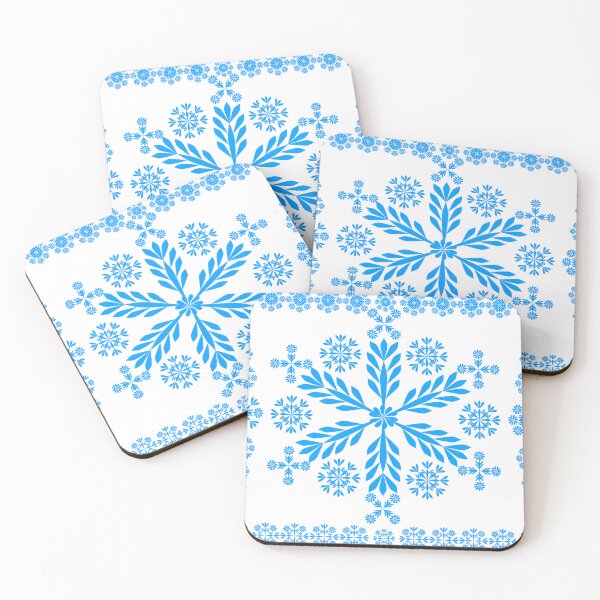Item preview, Blue Snowflake Floral Ornament Decorative Vector Pattern designed and sold by Ei-Ei.