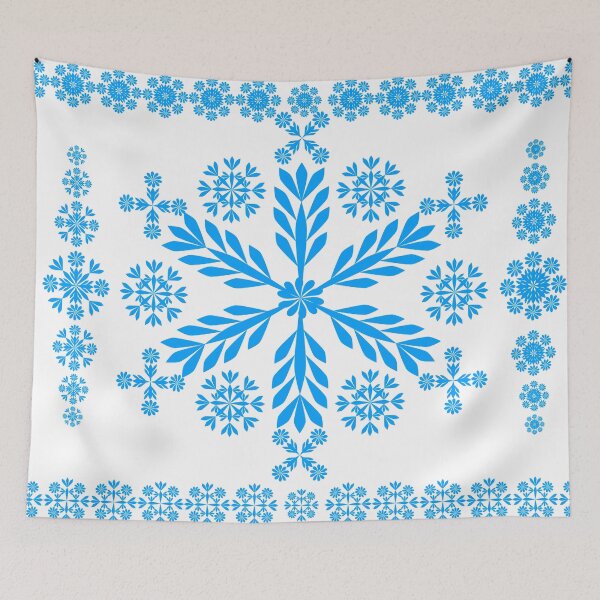 Item preview, Blue Snowflake Floral Ornament Decorative Vector Pattern designed and sold by Ei-Ei.