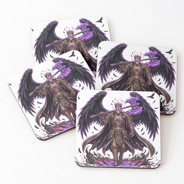 Item preview, Dark Skull King Sticker | Gothic Winged Skeleton Warrior | Purple Battle Axe Fantasy Art designed and sold by Ghost Of Chill.