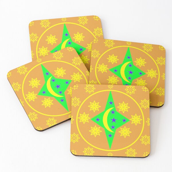 Item preview, Decorative Crescent Moon and Star Floral Emblem Vector Design designed and sold by Ei-Ei.