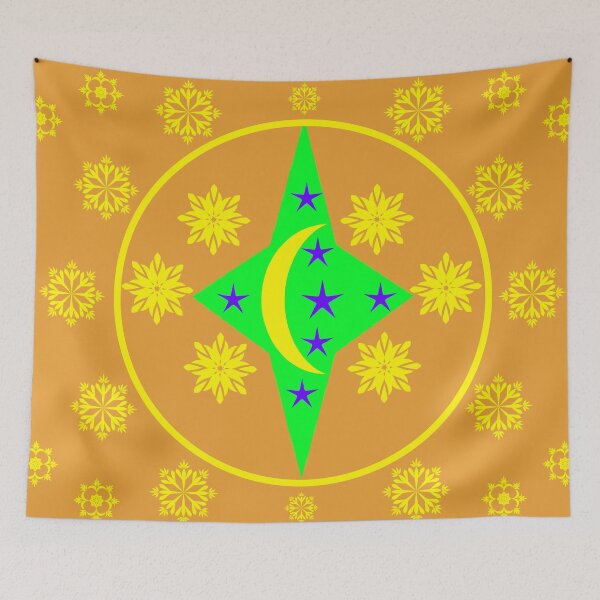 Item preview, Decorative Crescent Moon and Star Floral Emblem Vector Design designed and sold by Ei-Ei.