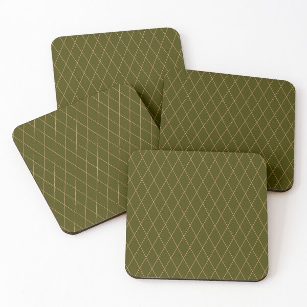 Item preview, Soft Orange Diamond Lines on Dark Olive designed and sold by Art in My Loft.
